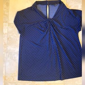 Banana Republic blue blouse w/polka-dot